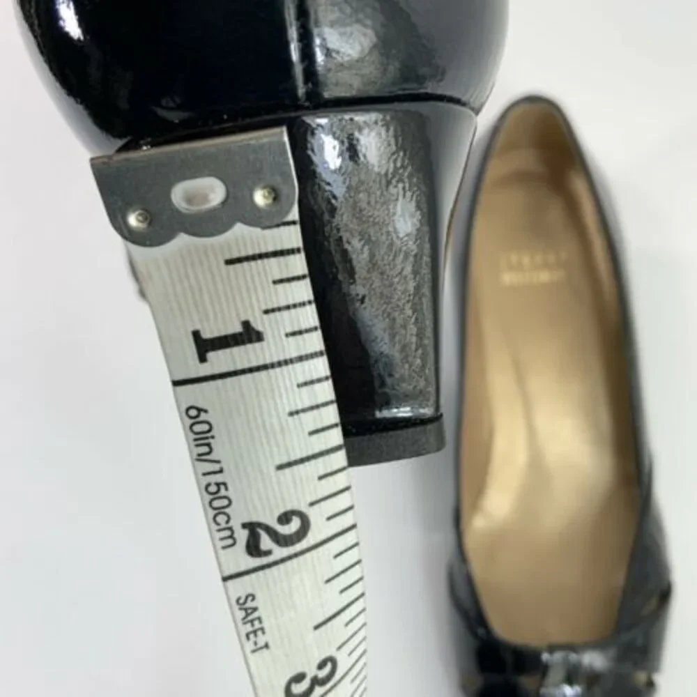 Stuart Weitzman Patent Leather Closed Toe Wedge Dark Green 6.5 - Picture 8 of 11
